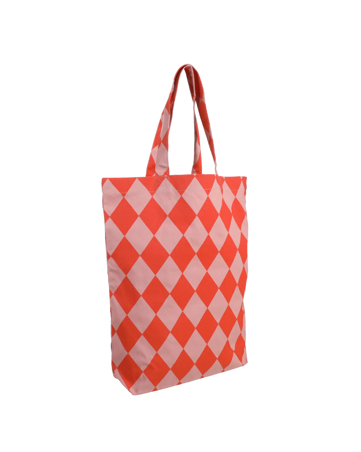 Baumwolltasche Karo Litschi & Blutorange