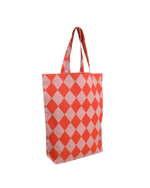 Lade das Bild in den Galerie-Viewer, Baumwolltasche Karo Litschi &amp; Blutorange

