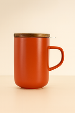 Lade das Bild in den Galerie-Viewer, Teetasse aus Steingut &amp; Edelstahlsieb Paprika
