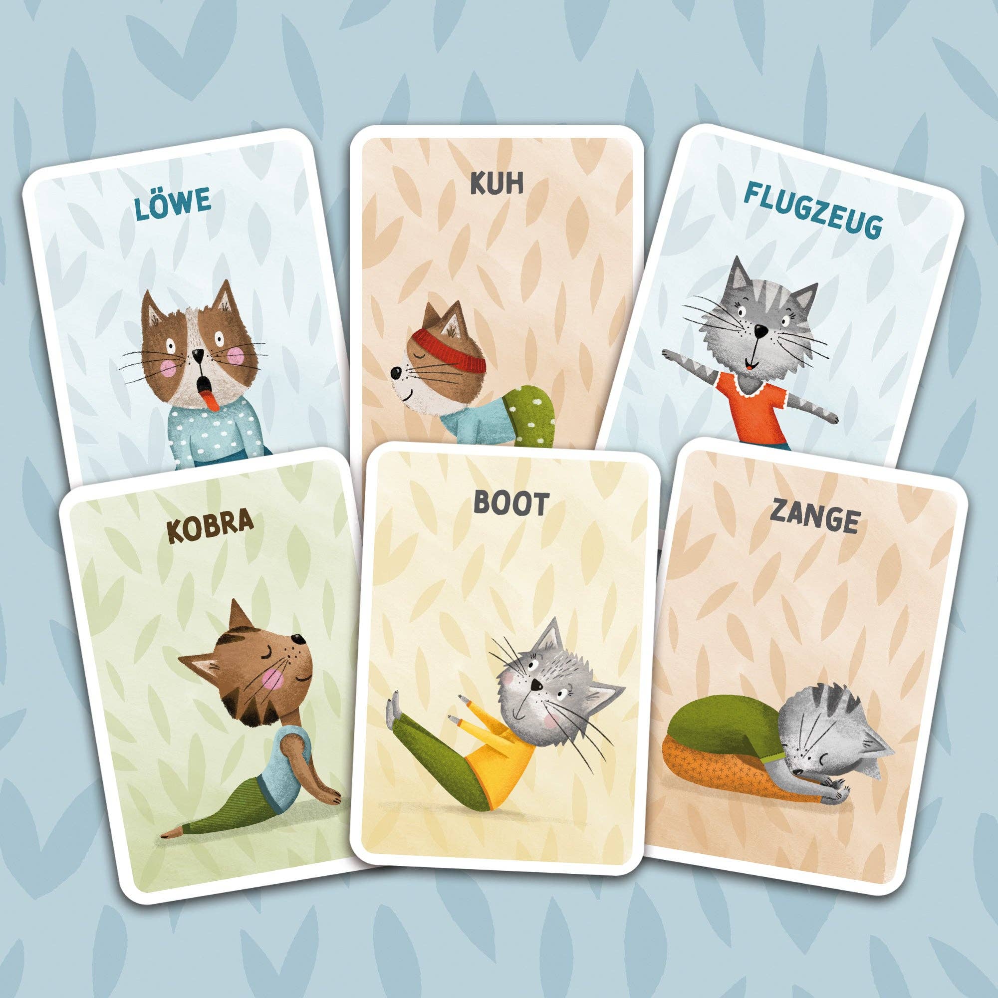 Kinderyoga Karten mit Katzen