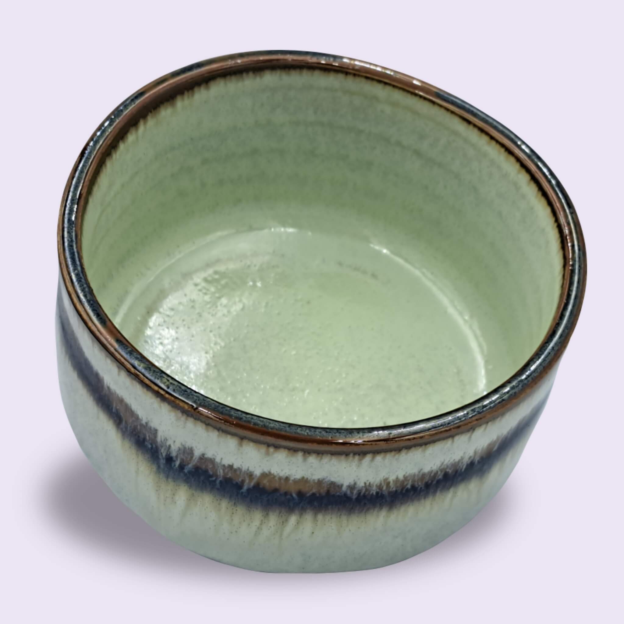Japanische Matcha Schale Chawan Wasabi handgemacht Keramik