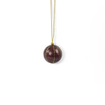 Load image into Gallery viewer, Weihnachtskugel Aubergine &amp; Gold gestreift ø 3 cm
