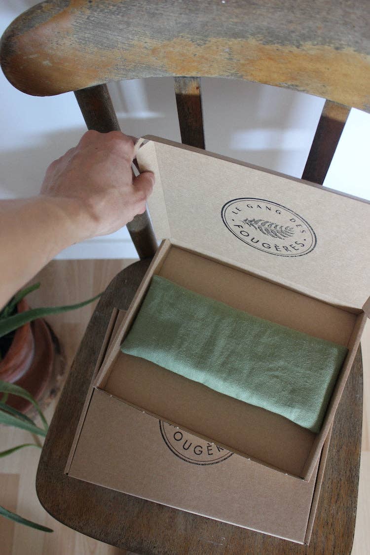 Entspannungskissen für die Augen Leinen Olivgrün