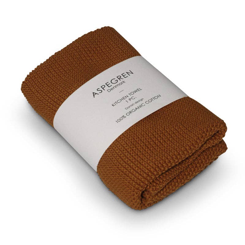 Küchentuch 100% Bio Gestrickt Uni Kürbis 40 x 50 cm