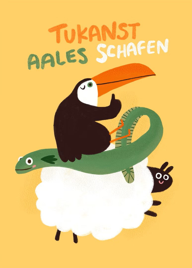 Postkarte Tukanst Aales Schafen
