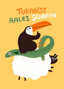 Postkarte Tukanst Aales Schafen