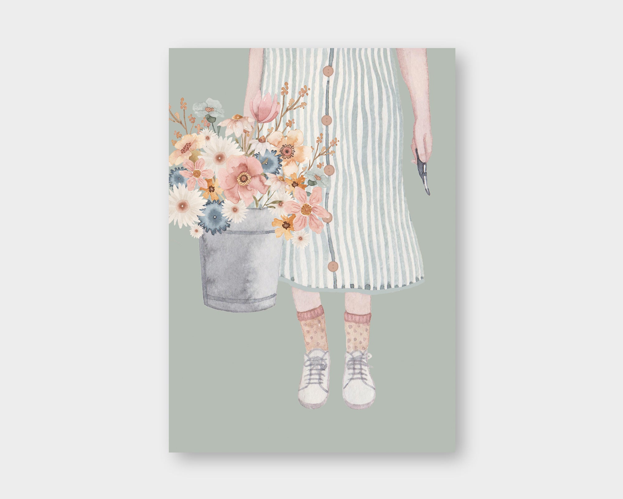 Postkarte Blumenmädchen