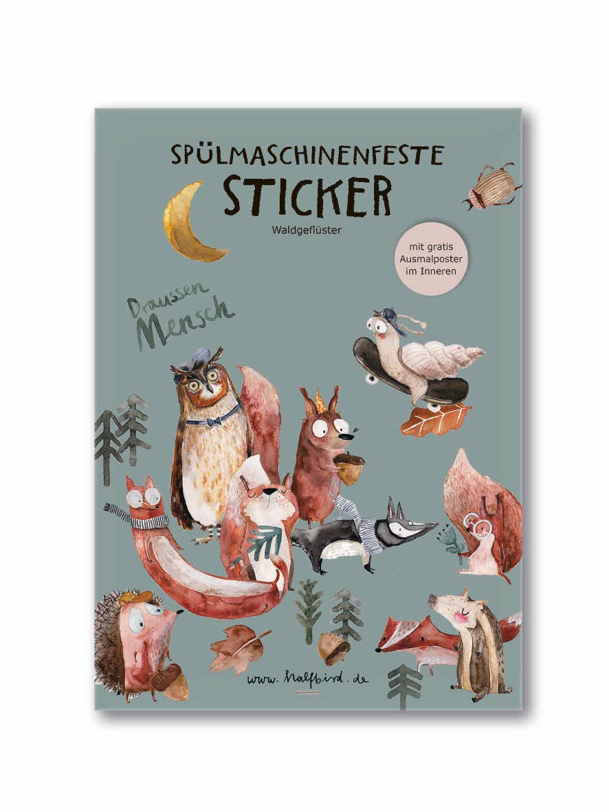 Spülmaschinenfeste Sticker Waldgeflüster