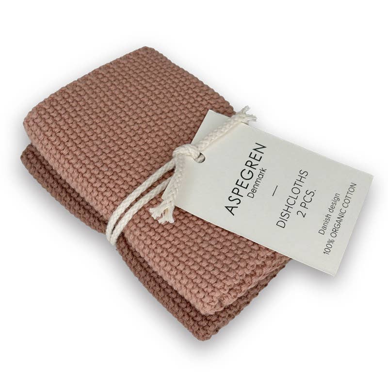 Geschirrtücher Bio-Baumwolle 2er-Set Gestrickt Rootbeere
