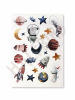 Load image into Gallery viewer, Spülmaschinenfeste Sticker Weltraum
