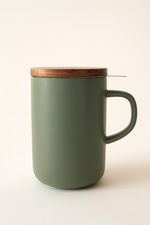 Load image into Gallery viewer, Teetasse aus Steingut &amp; Edelstahlsieb Salbei
