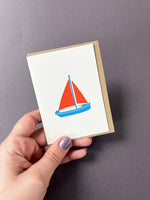 Load image into Gallery viewer, Klappkarte Segelboot
