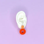 Load image into Gallery viewer, Double Circle Ohrstecker in Peach &amp; Orange
