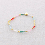 Load image into Gallery viewer, Elastisches Armband, Stahl, facettierte Steine: Kombiniert 2

