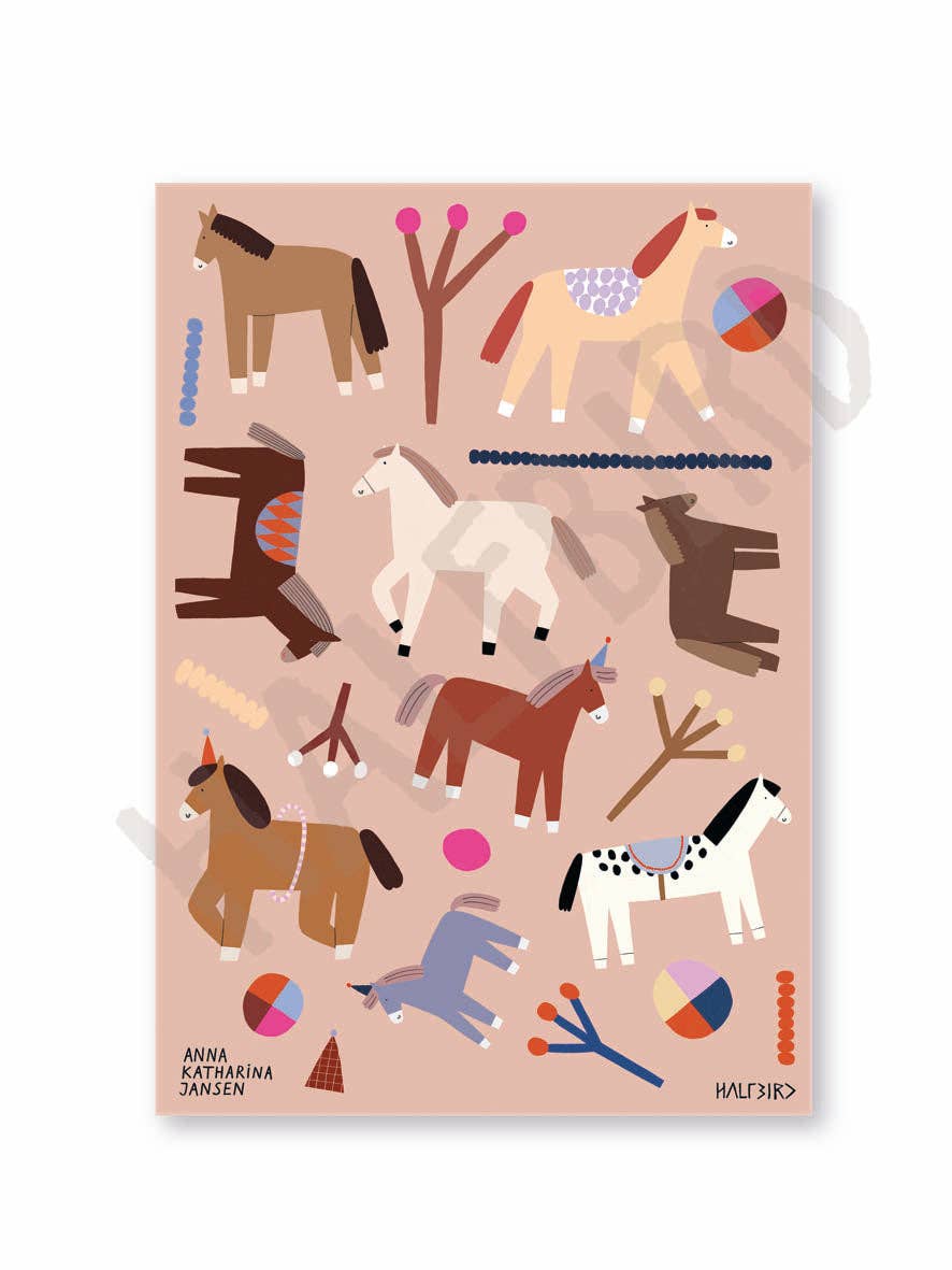 Spülmaschinenfeste Sticker Pferde