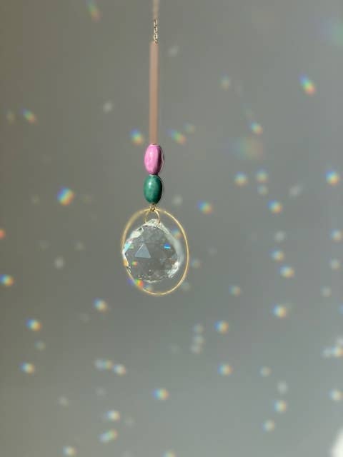 Suncatcher BonBon / Lichtfänger / Fensterkristall  / Prisma: Geld/rosa