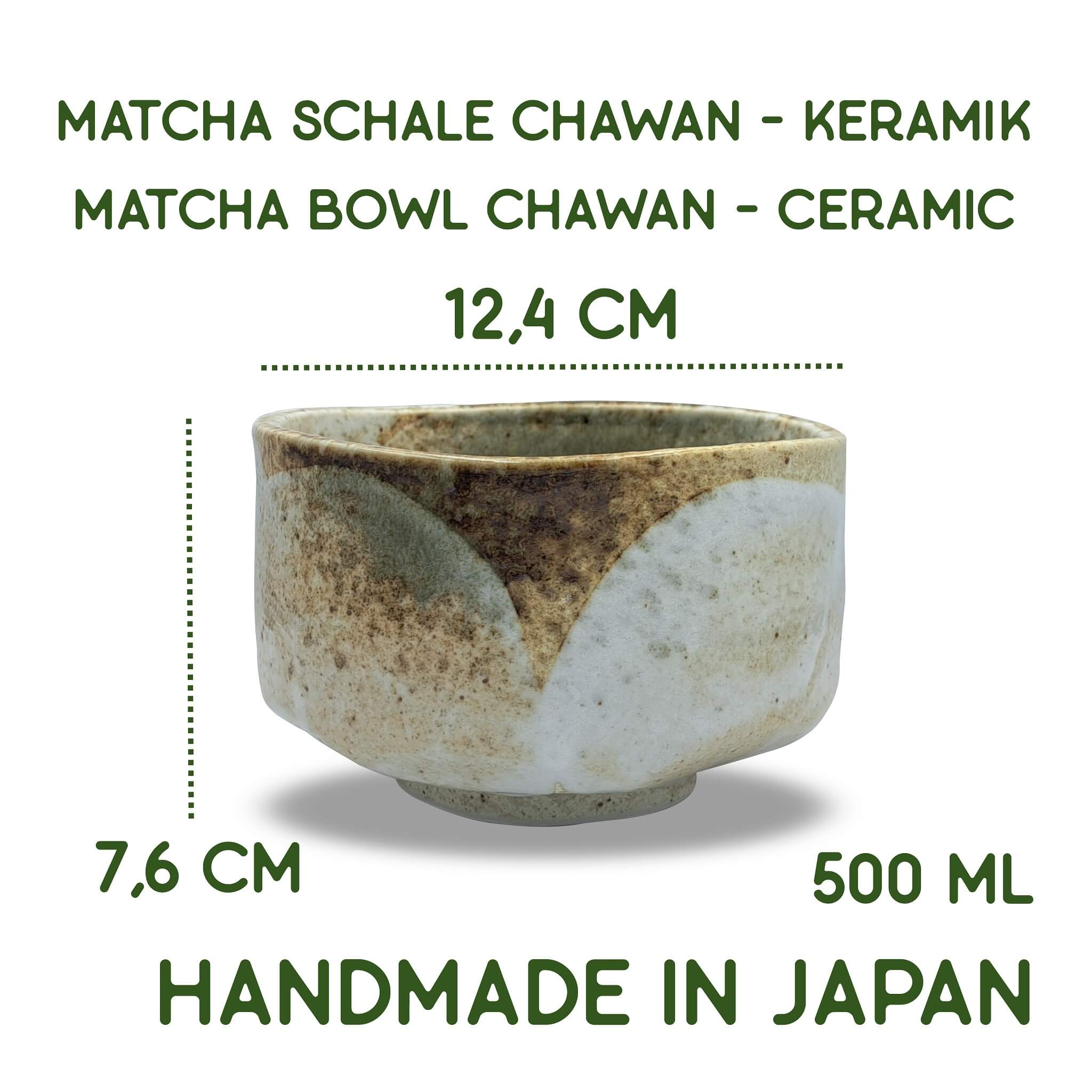 Japanische Matcha Schale Chawan Yuki handgemacht aus Keramik