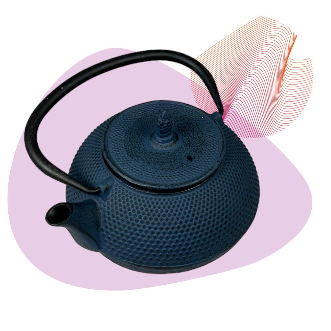 Teekanne ARARE Gusseisen 0.6 l blau mit Untersetzer