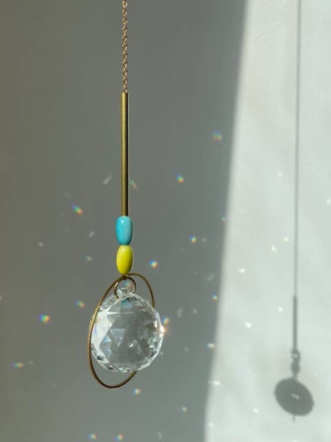 Suncatcher BonBon / Lichtfänger / Fensterkristall  / Prisma: Geld/rosa