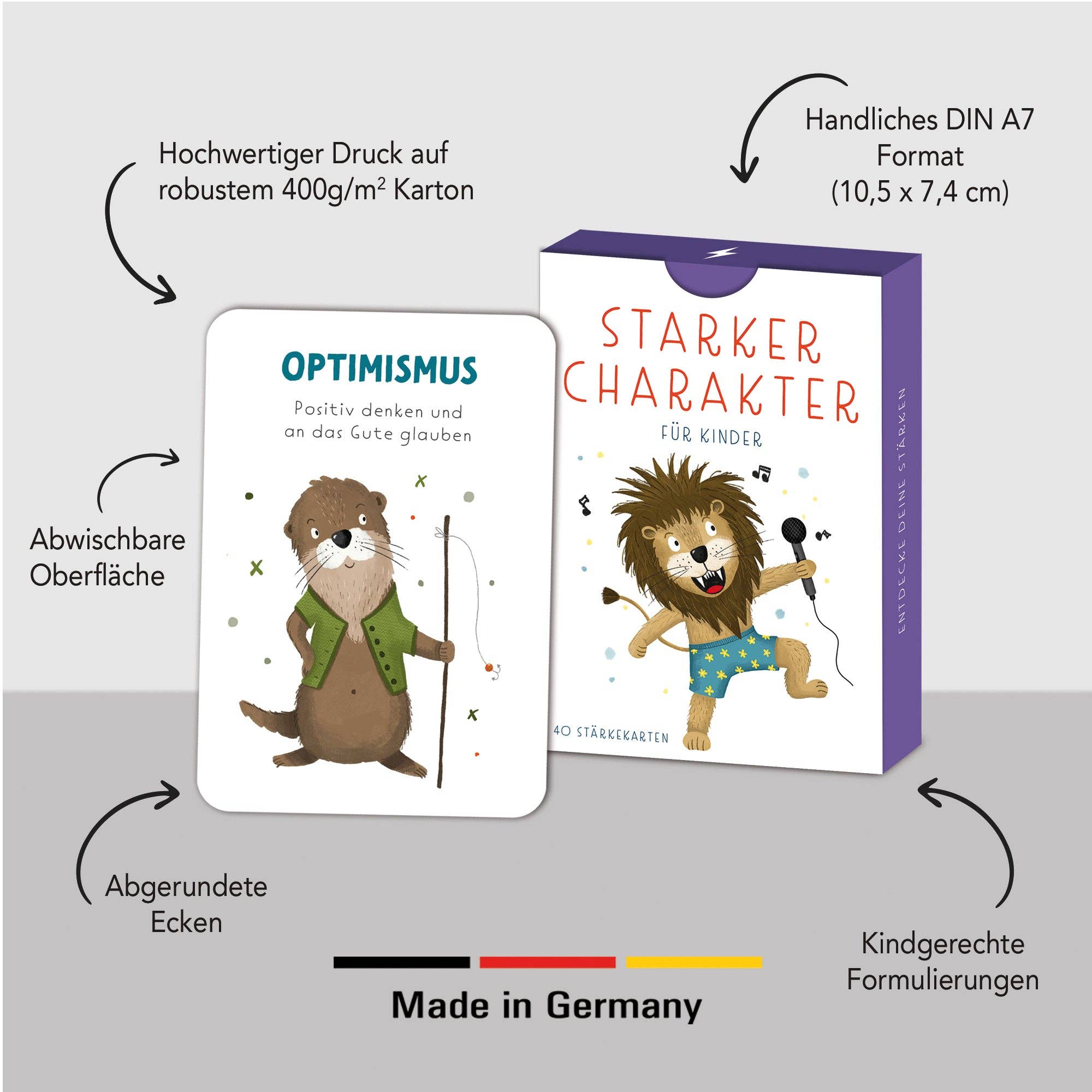 Stärkekarten für Kinder 40 Charakterstärken