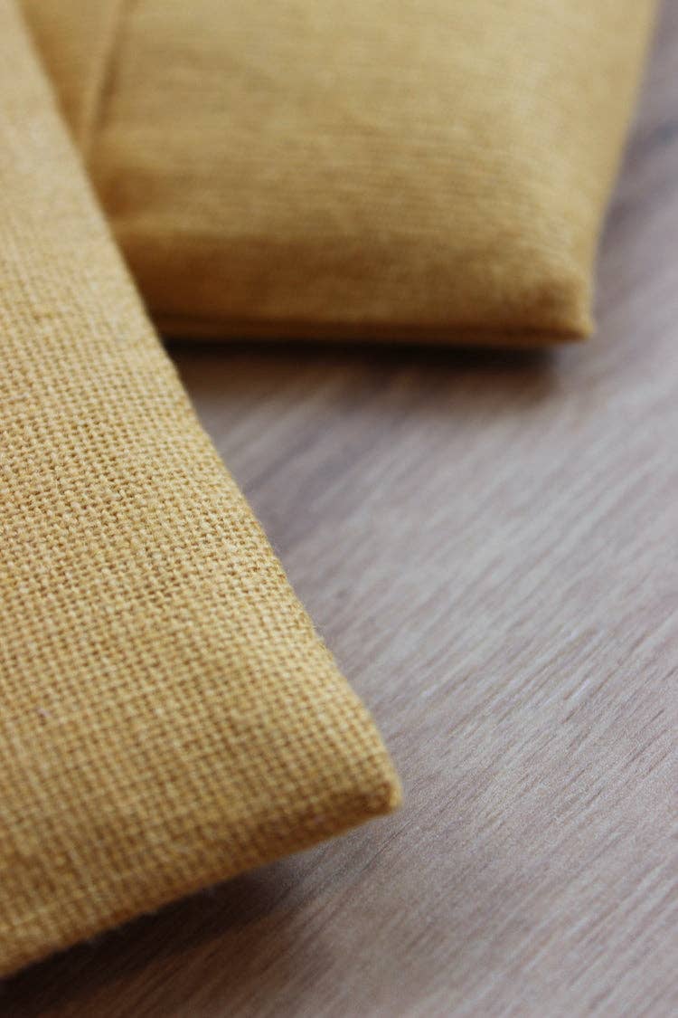 Entspannungskissen für die Augen Leinen Senfgelb