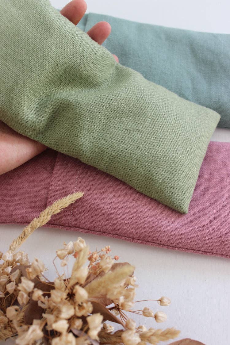 Entspannungskissen für die Augen Leinen Olivgrün