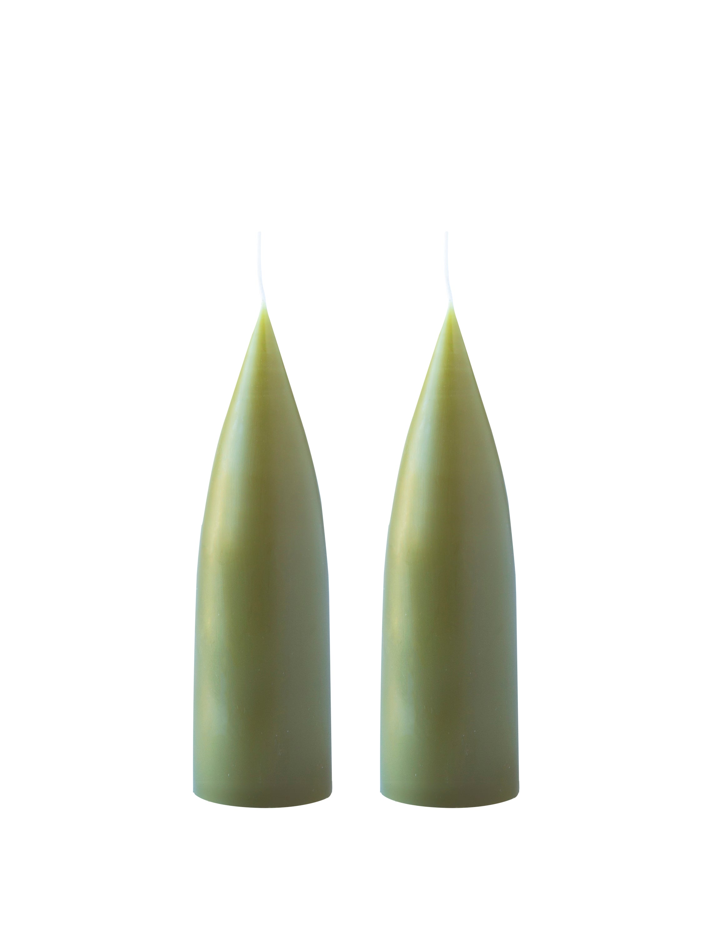 Kegelförmige Kerze olive - 20 cm x ø 6.5 cm