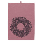 Lade das Bild in den Galerie-Viewer, Geschirrtuch Leinen Erika mit Siebdruck Kranz
