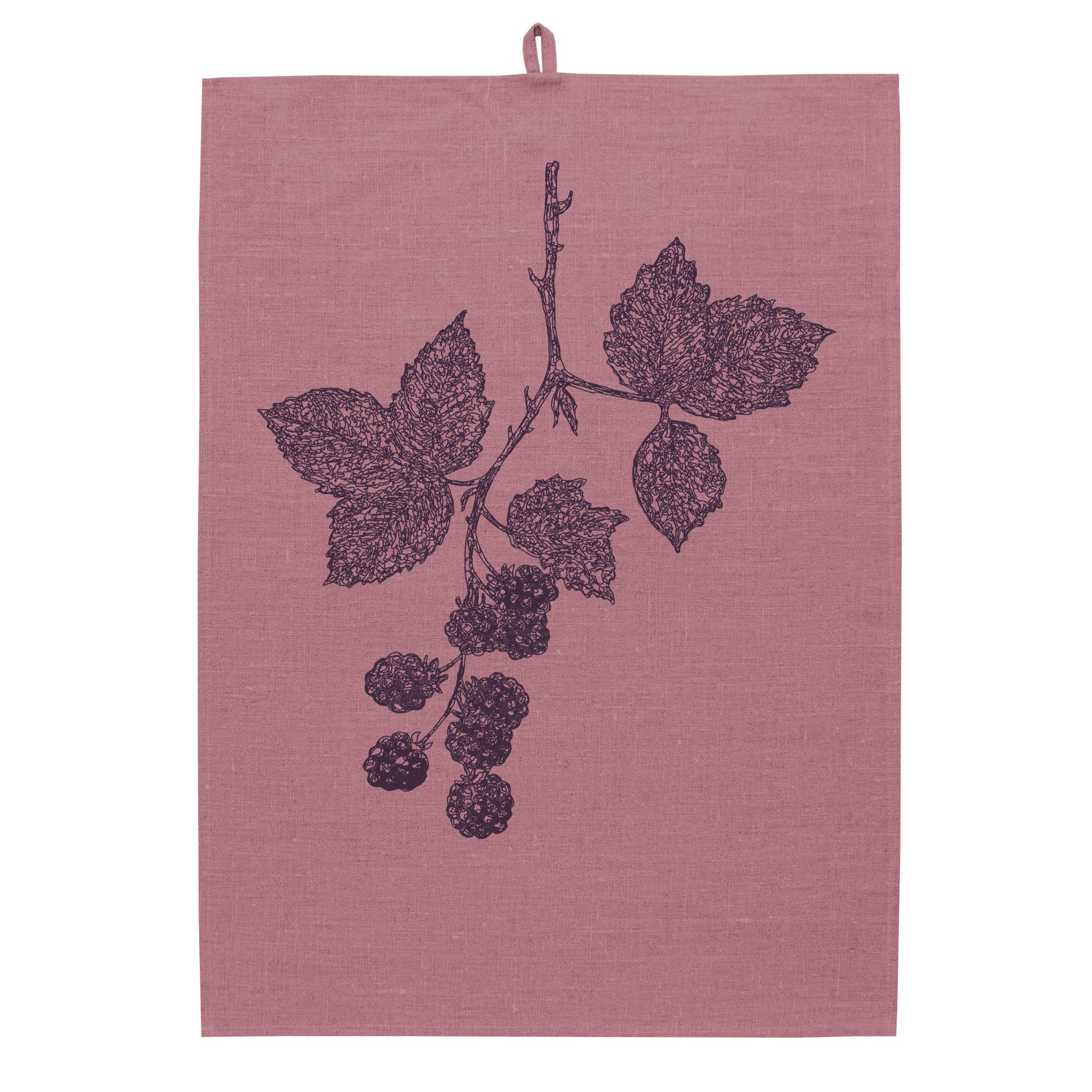 Geschirrtuch Leinen Erika mit Siebdruck Beerenzweig