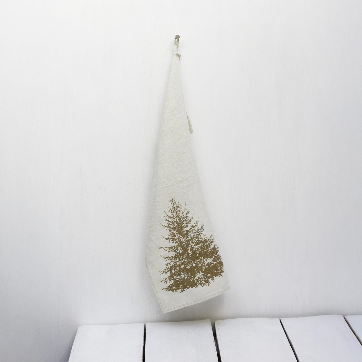 Geschirrtuch Leinen Pine mit Siebdruck Tanne
