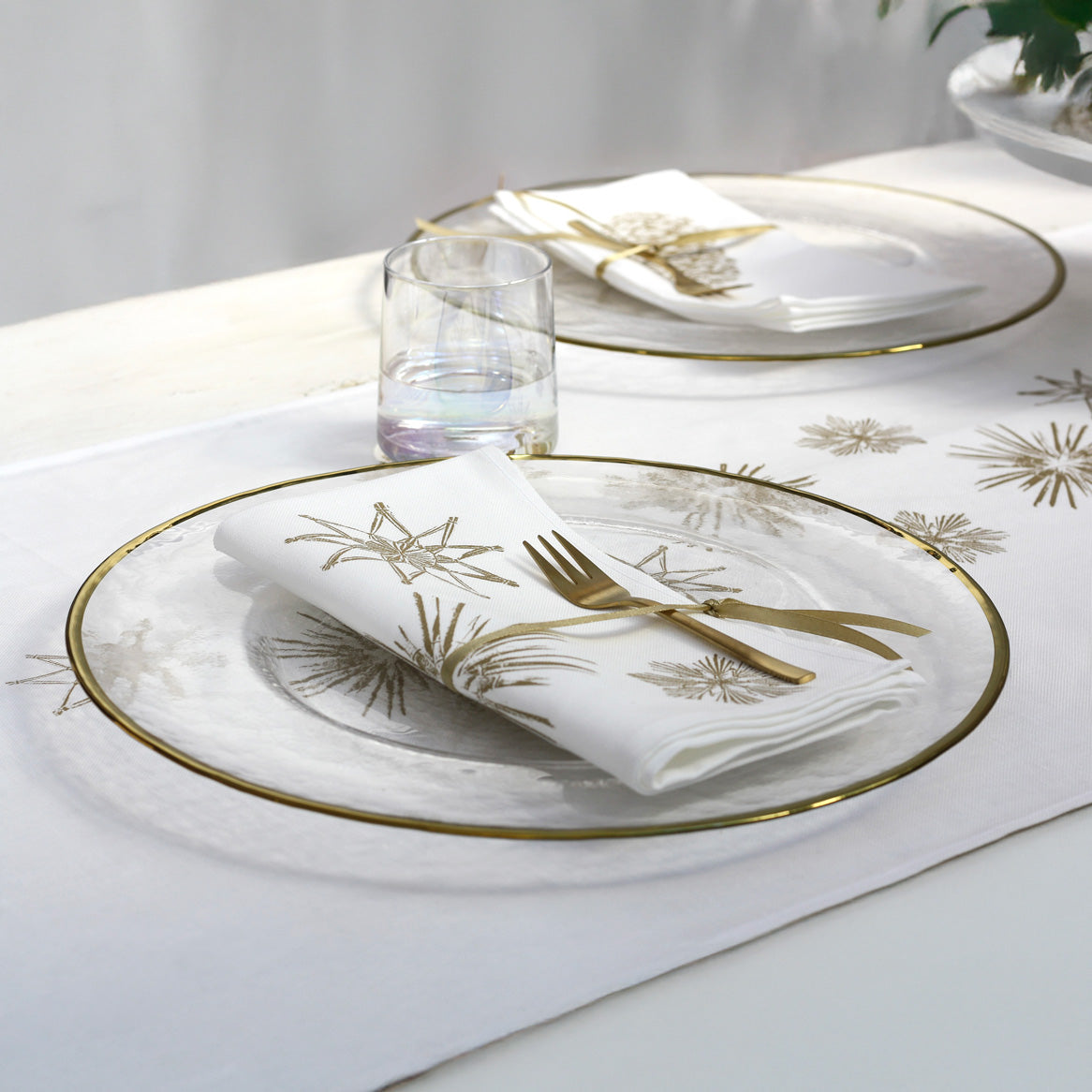 Servietten Leinen & Baumwolle mit Siebdruck Strohstern