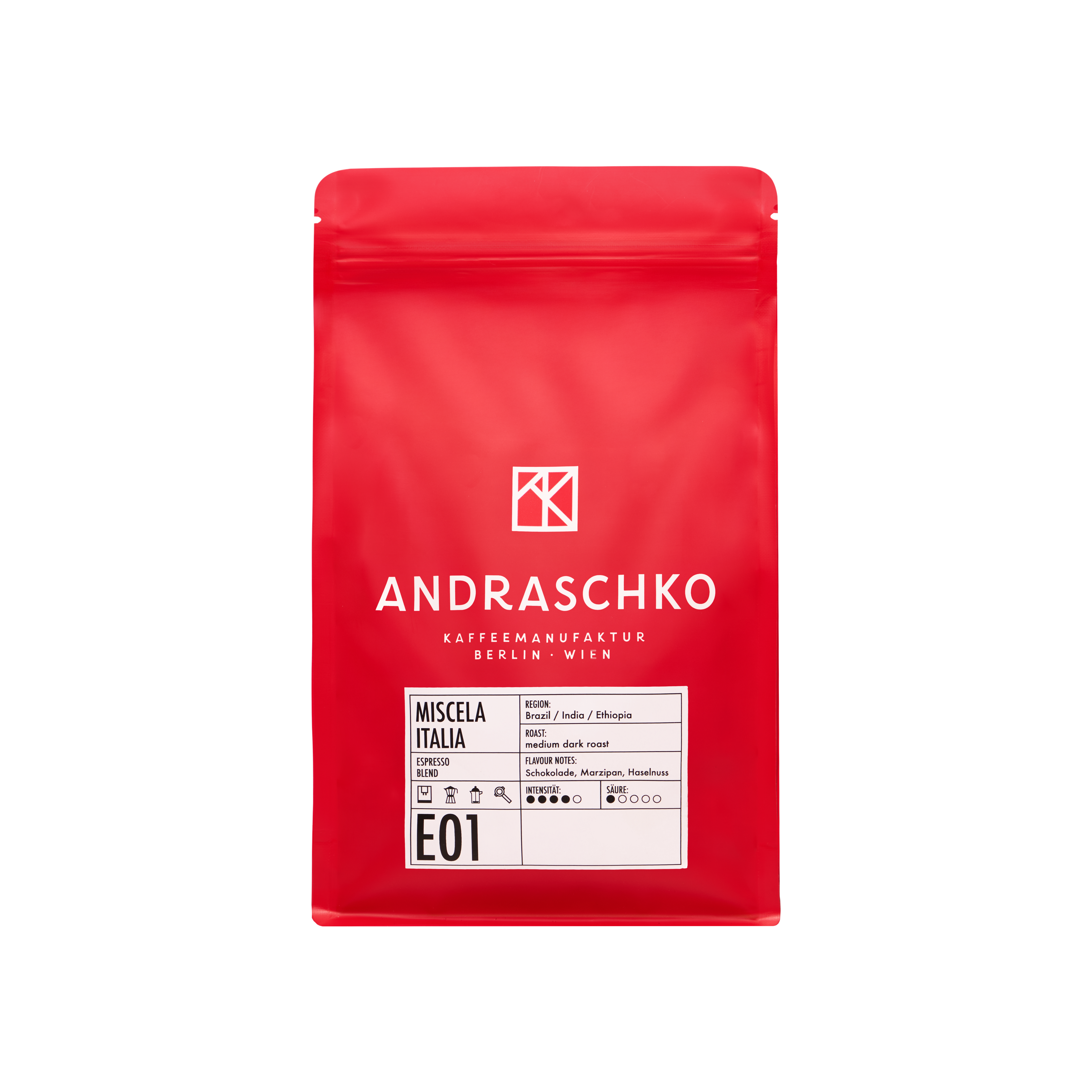 Andraschko Miscela Italia Espresso Blend Bohnen 500g