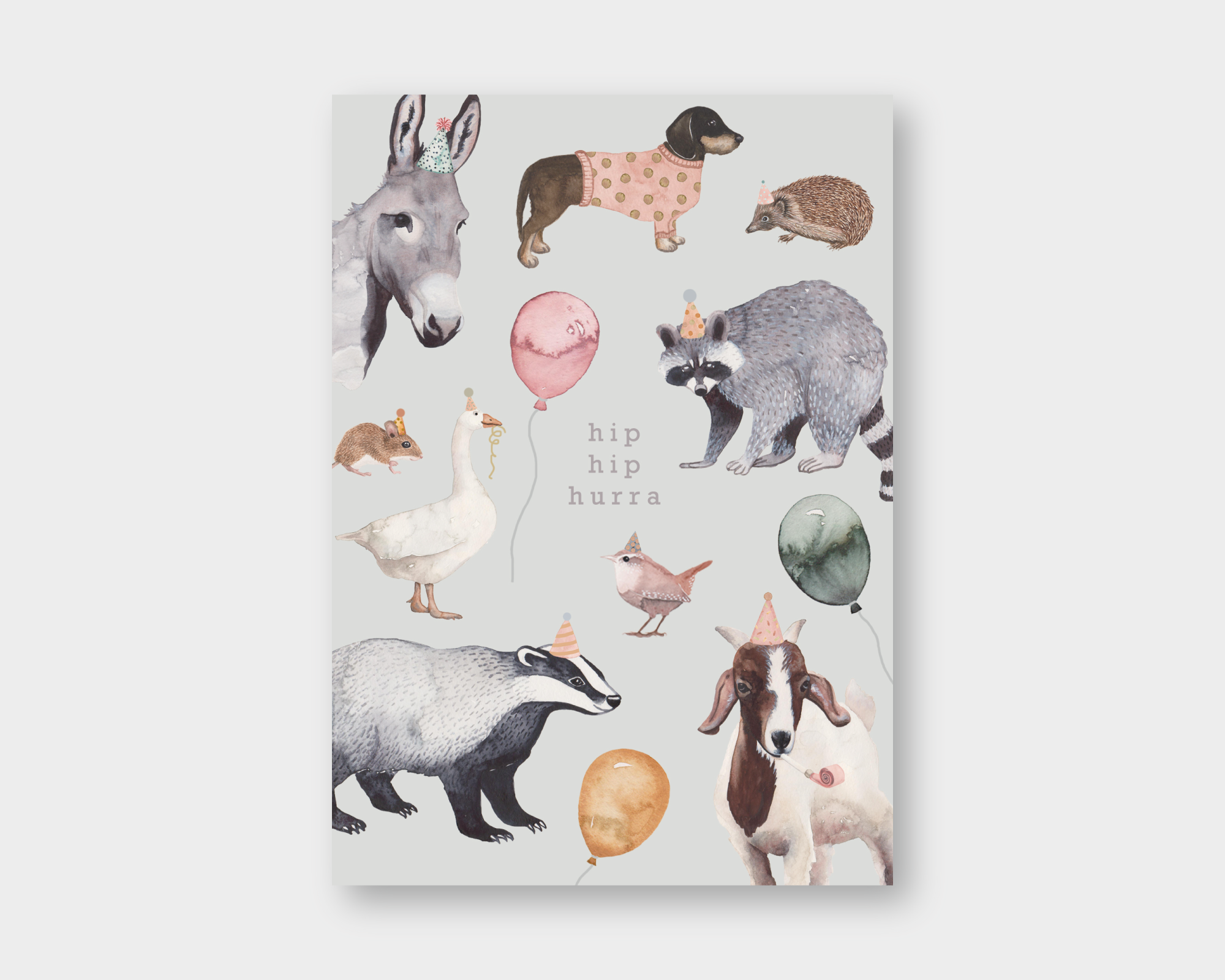 Postkarte Hip Hip Hurra