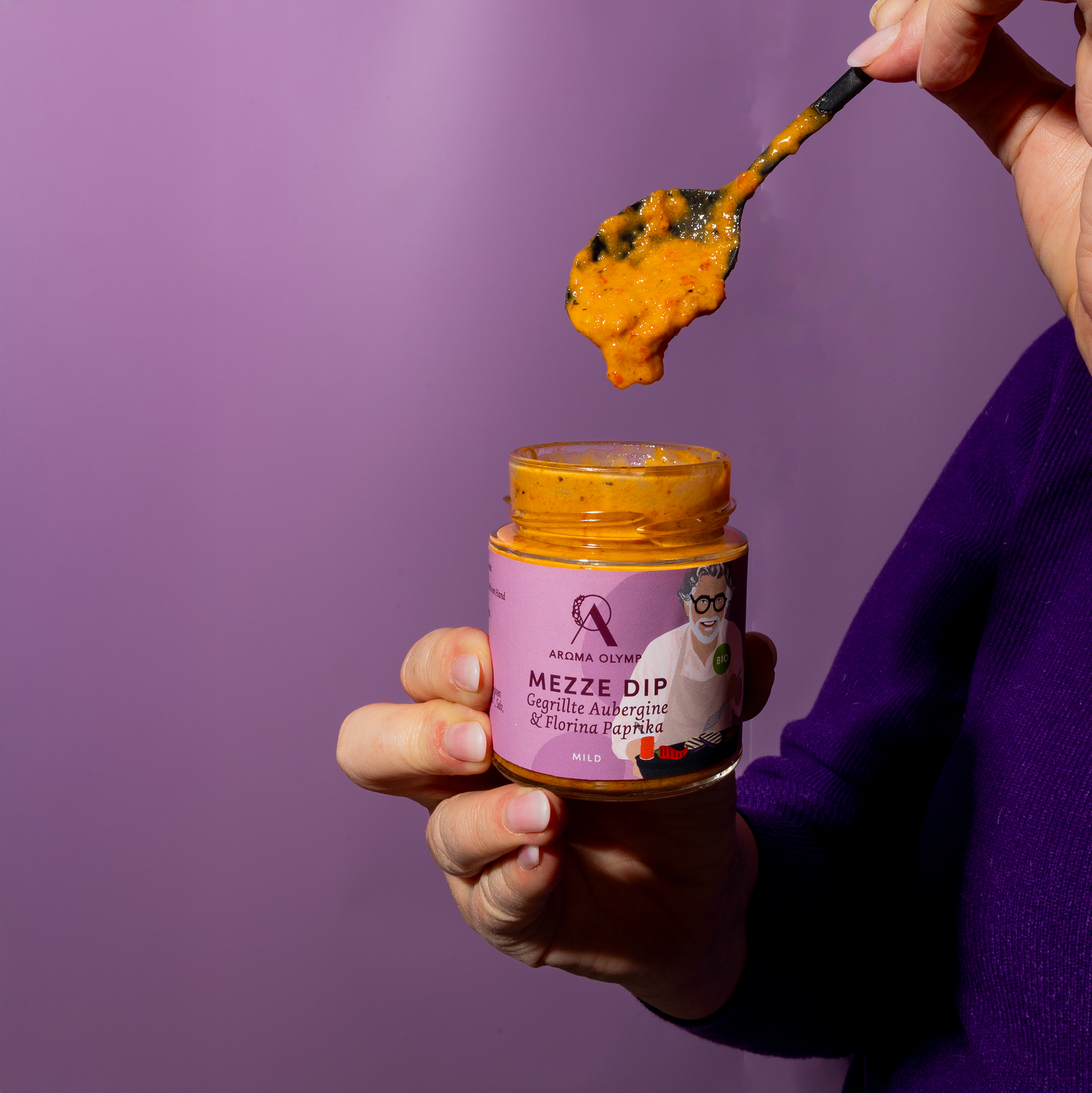 Mezze Dip Gegrillte Aubergine & Florina Paprika - bio & vegan