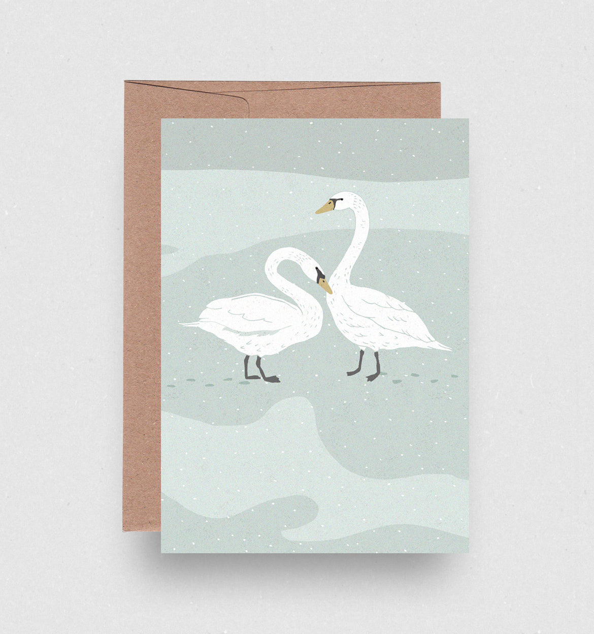 Klappkarte Schwäne