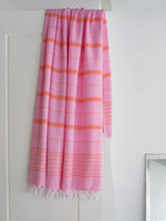 Load image into Gallery viewer, Hamamtuch XL Sorbet Pink &amp; Mandarin 220 x 160 cm
