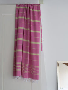 NEU Hamamtuch fuchsia & lindgrün