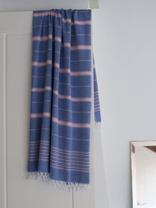 NEU Hamamtuch perlementsblau & puderrosa