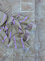 Load image into Gallery viewer, Hamamtuch XL Senfgelb &amp; Sorbet Rosa 220 x 160 cm
