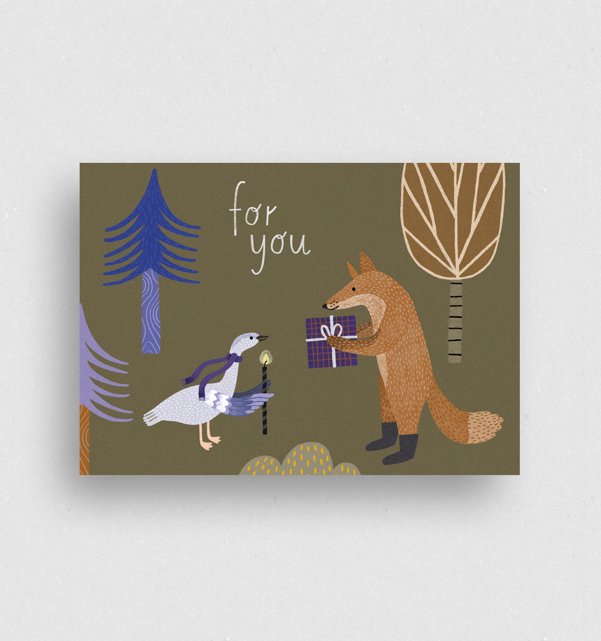 Postkarte Fuchs & Gans