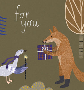 Postkarte Fuchs & Gans