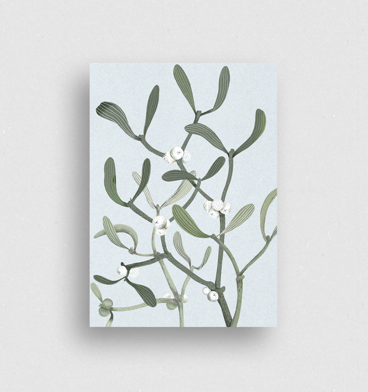 Postkarte Mistel Hell