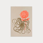 Lade das Bild in den Galerie-Viewer, Postkarte Oktopus mit Blume
