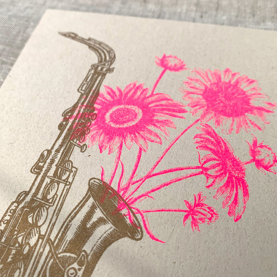 Postkarte Saxophon