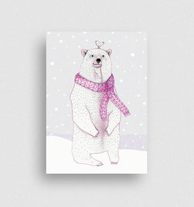 Postkarte Winterbär