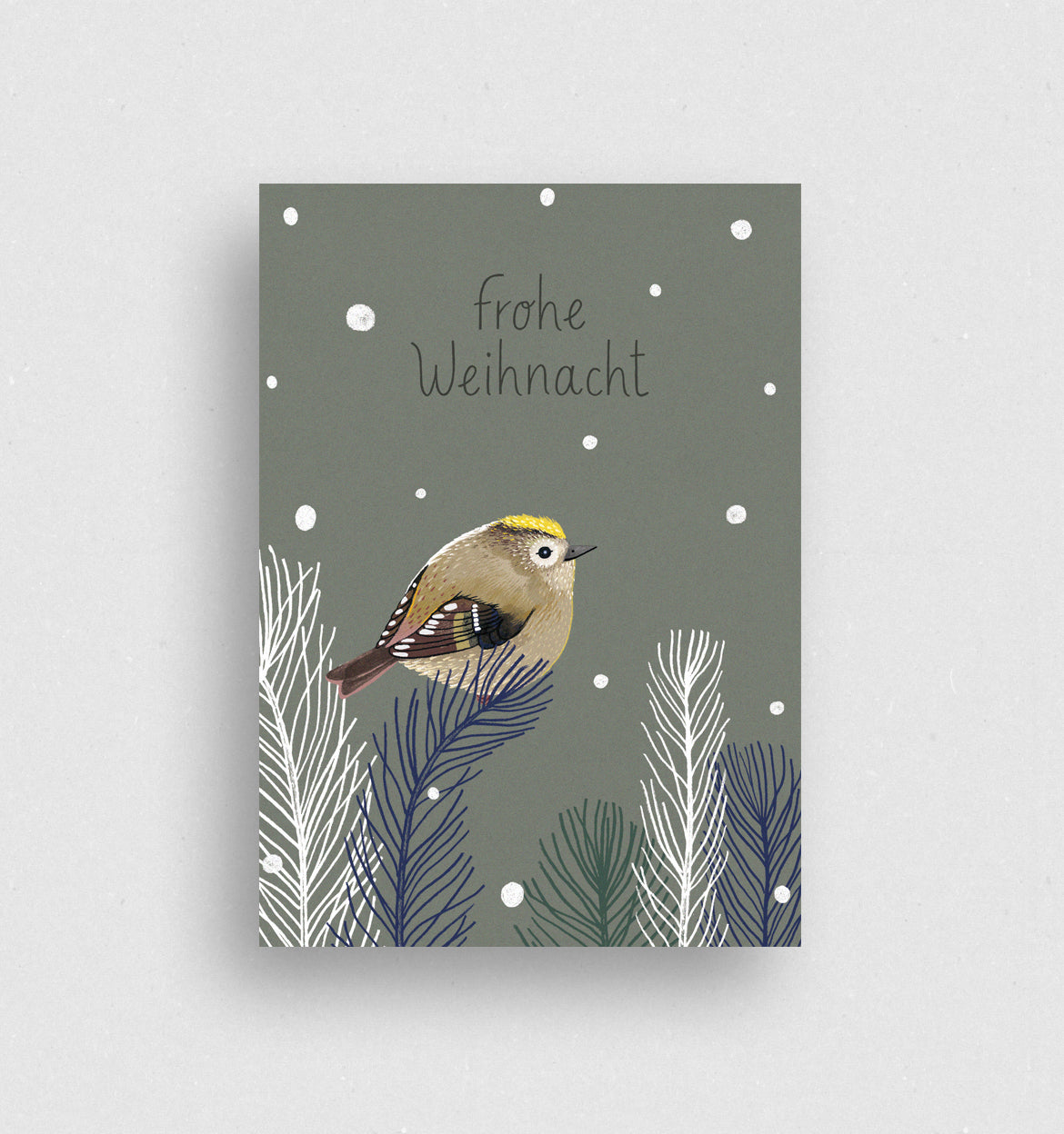 Postkarte Wintergoldhänchen