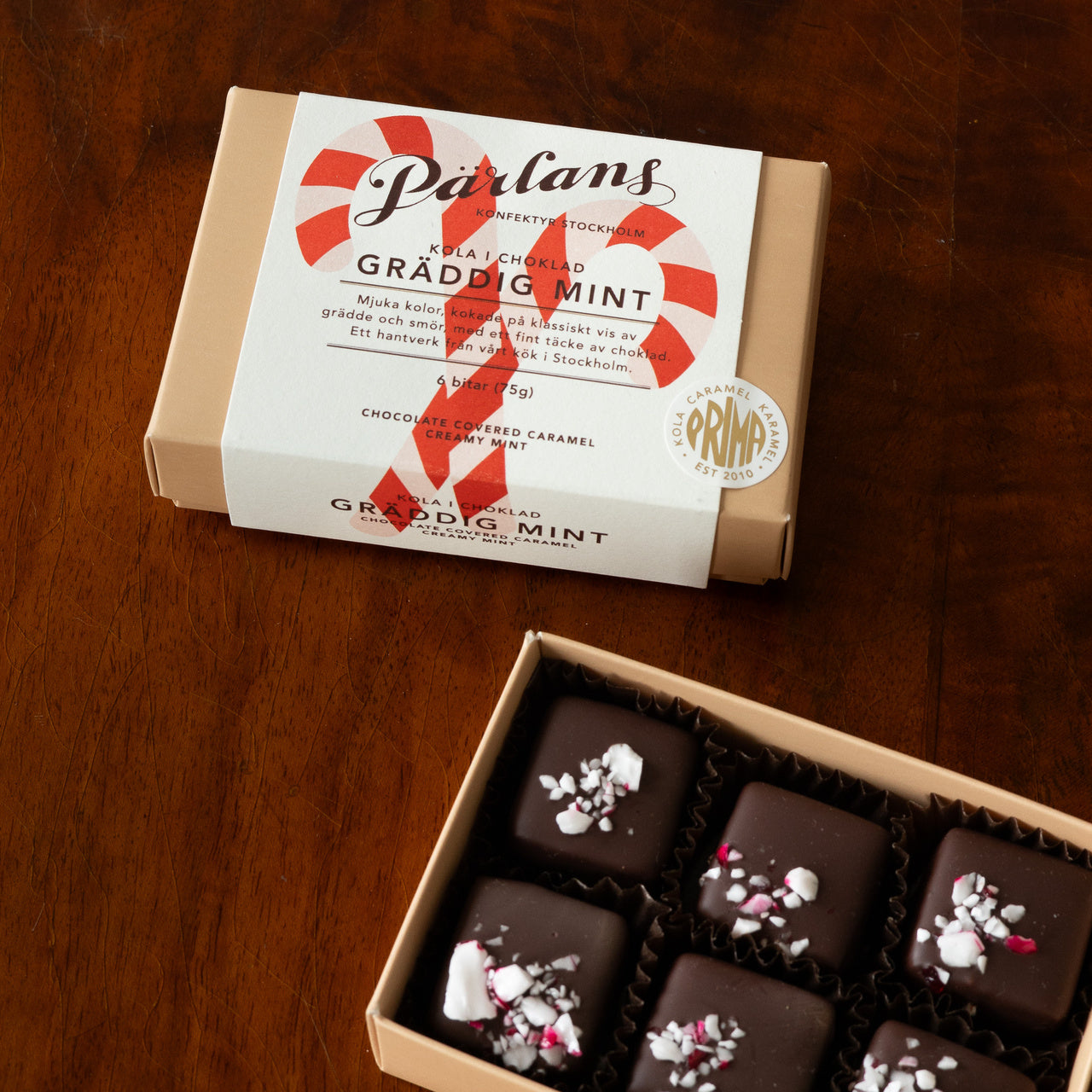 Karamell mit Schokoladenüberzug CREAMY MINT 6 Stück