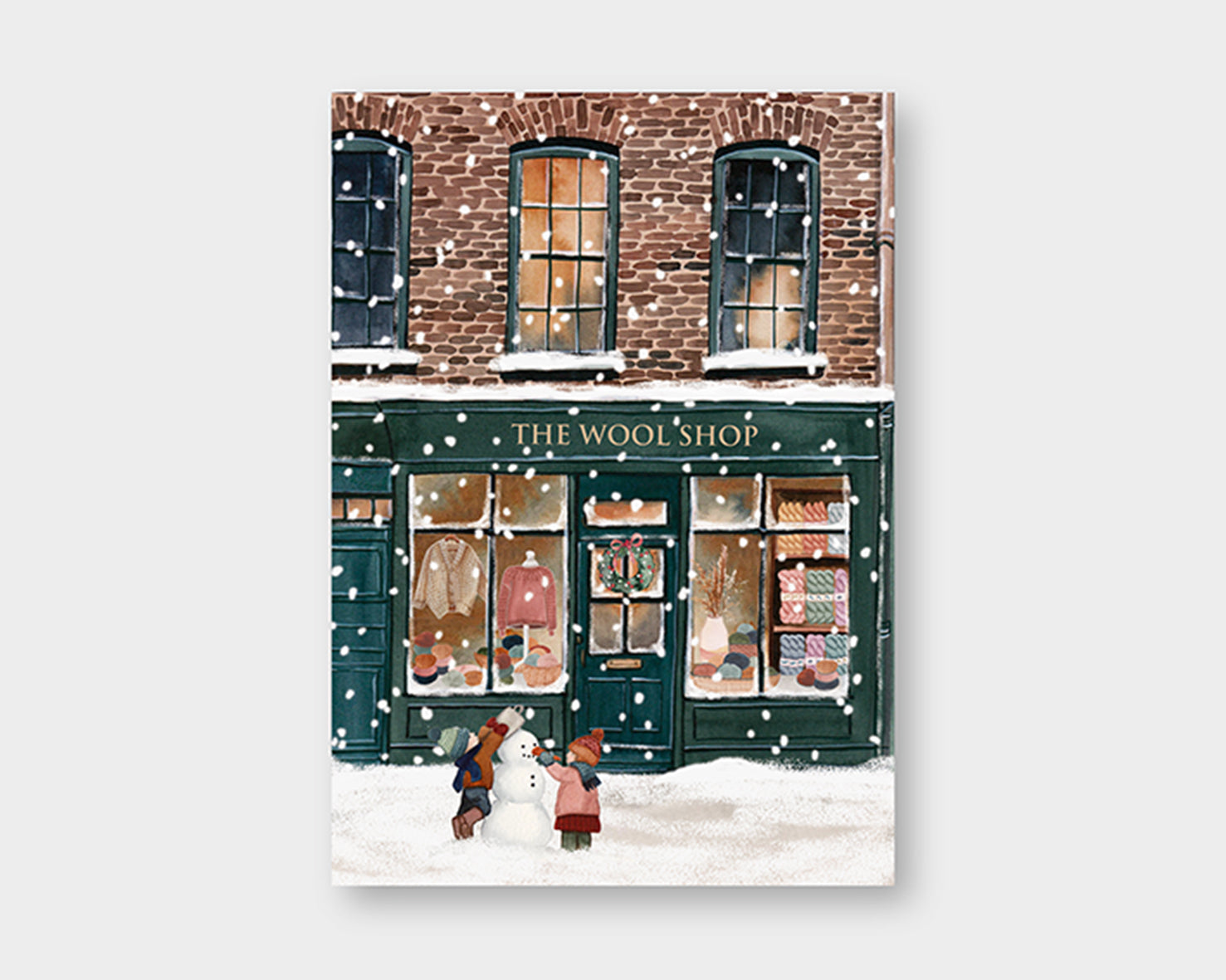 Postkarte The Wool Shop im Winter