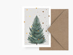 Load image into Gallery viewer, Klappkarte Tanne mit Goldschnee &amp; Umschlag
