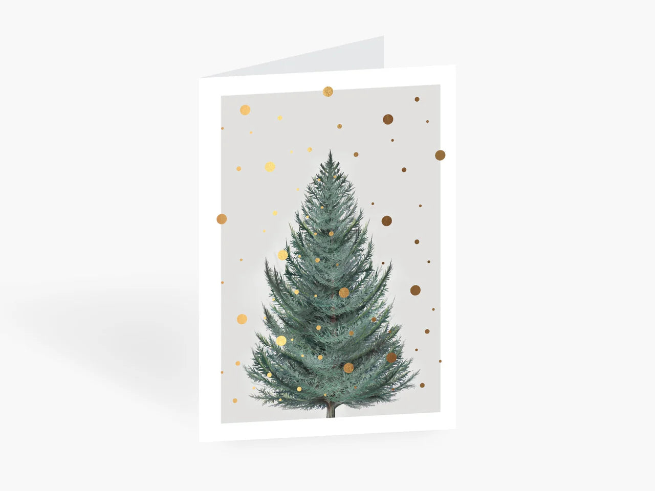 Klappkarte Tanne mit Goldschnee & Umschlag
